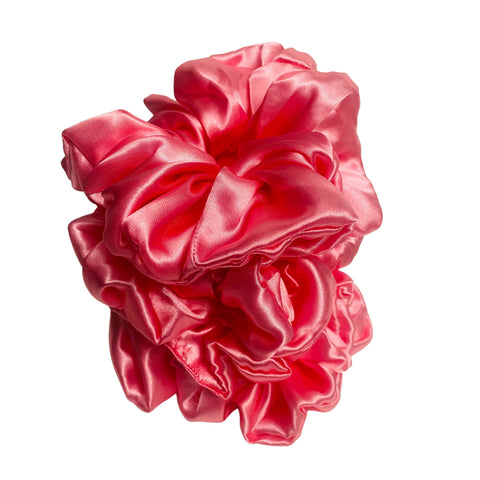 XL Pink Satin Scrunchy,Silk Satin Scrunchie, Smooth Hair Scrunchie, Oversized, 90s Fashion | Scrunchies for Bridesmaids | Gift Ideas | Jumbo
