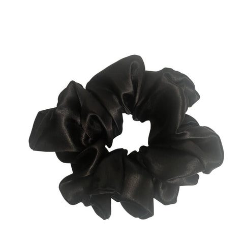 Black XL Satin Scrunchie