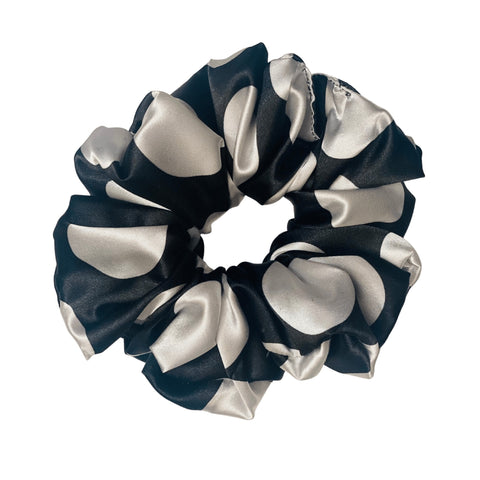 XL Satin Scrunchie- Silk Satin Scrunchie, Black and White Scrunchie, Oversized, 90s Fashion | Scrunchies for Bridesmaids | Gift Ideas