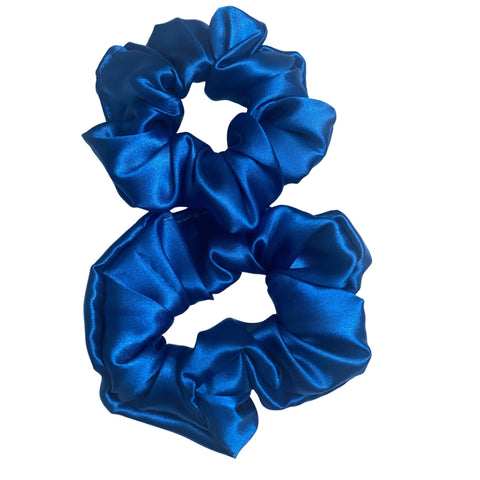 Mini Royal Blue Satin Scrunchie