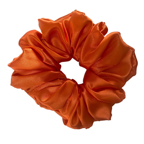 XL Orange Satin Scrunchie- Silk Satin Scrunchie, Orange Scrunchie