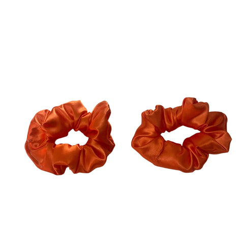 Mini Orange Satin Scrunchie- Silk Satin Scrunchie
