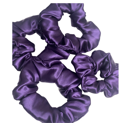 Mini Purple Satin Scrunchie