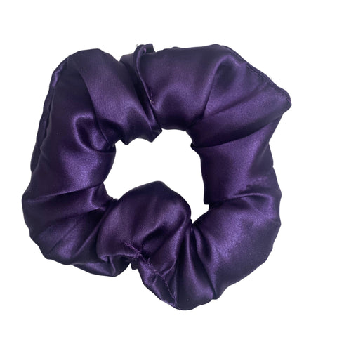 Mini Purple Satin Scrunchie