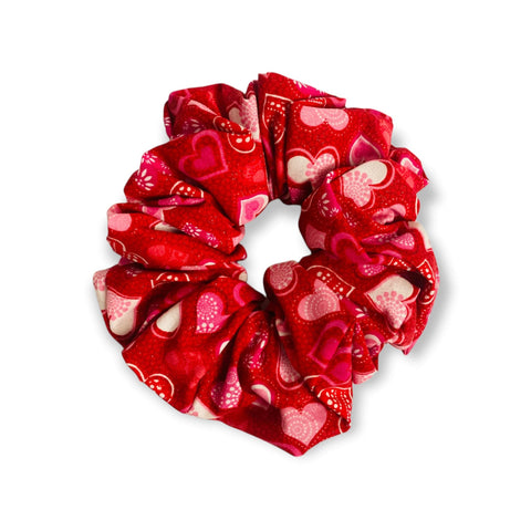 XL Red Heart Scrunchie