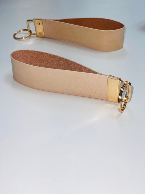 Handmade Leather Wristlet Keychain