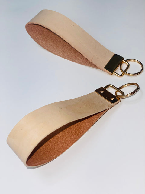 Handmade Leather Wristlet Keychain