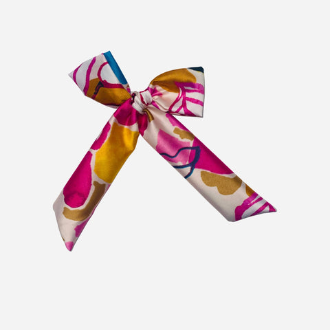 Silk Satin Pink Hair Bow