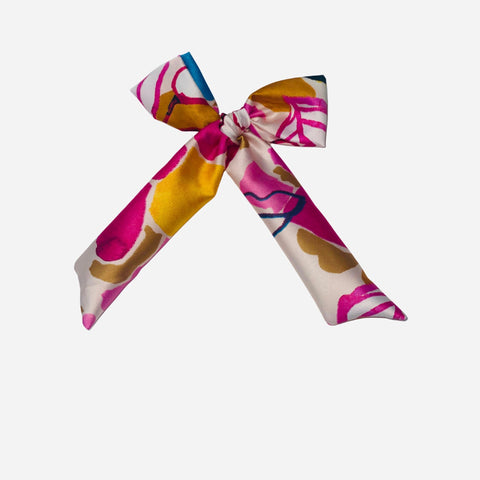 Silk Satin Pink Hair Bow