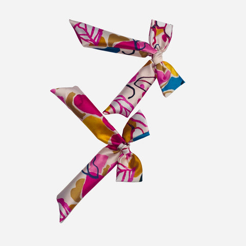 Silk Satin Pink Hair Bow
