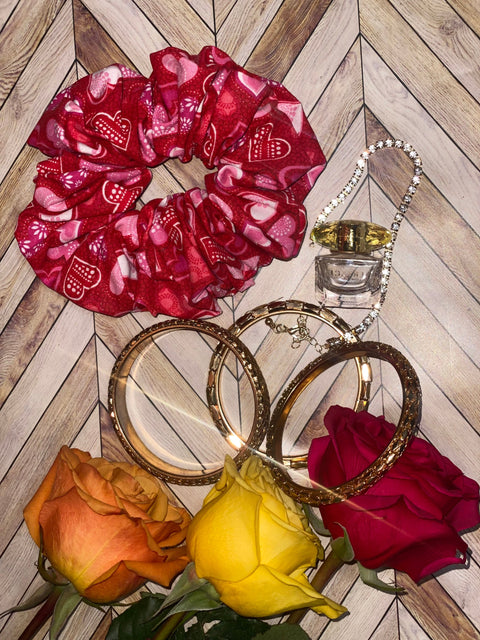 XL Red Heart Scrunchie