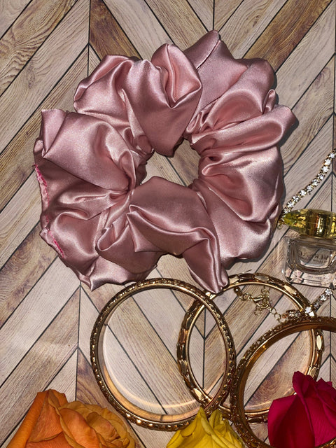 XL Peach Satin Scrunchie
