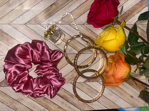 XL Satin Scrunchie- Silk Satin Scrunchie, Gloria Scrunchie, Oversized, 90s Fashion | Scrunchies for Bridesmaids | Gift Ideas
