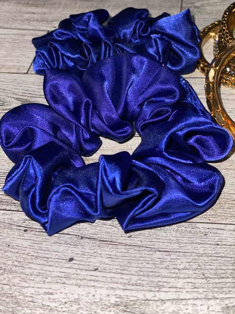 Mini Surf Blue Satin Scrunchie