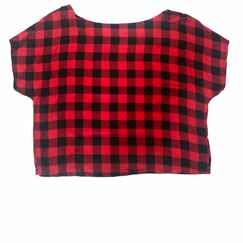 Red and Black Plaid Boxy Top