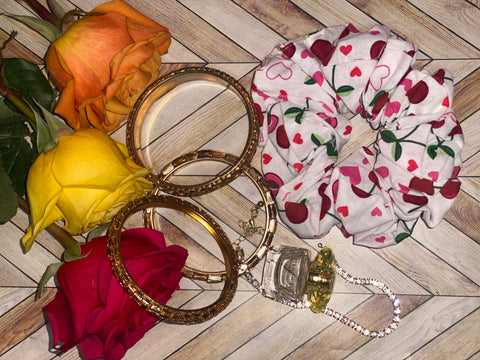 XL Cherry Cotton Scrunchie