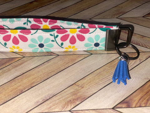 Handmade Wristlet Keychain- Flowers