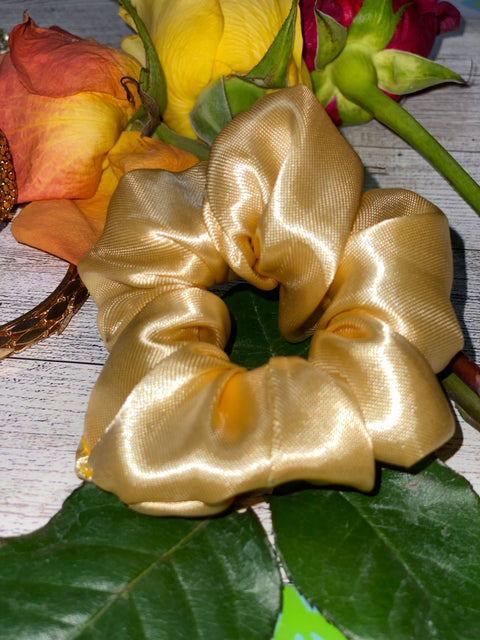 Mini Gold Satin Scrunchie