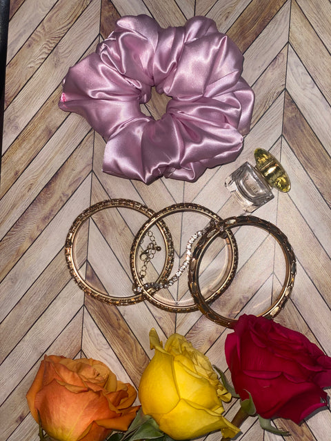 XL Light Pink Satin Scrunchie