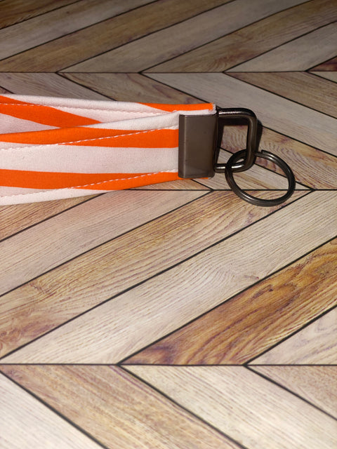 Wristlet Keychain-Orange White