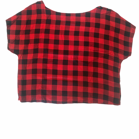 Red and Black Plaid Boxy Top