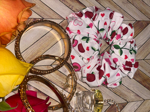 XL Cherry Cotton Scrunchie