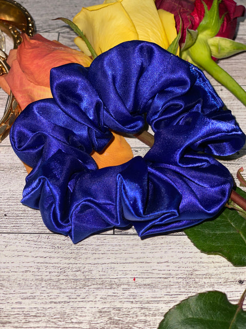 Mini Surf Blue Satin Scrunchie
