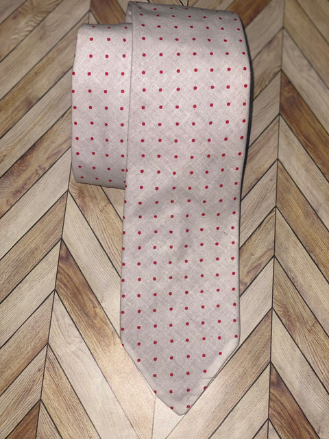 Men’s Skinny Necktie- Red Dotted Necktie