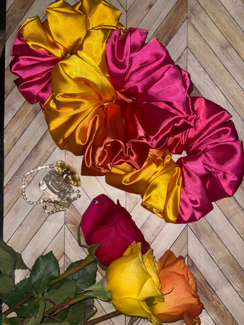 XL Ombre Satin Scrunchie- Silk Satin Scrunchie, Smooth Hair Scrunchie, Oversized, 90s Fashion | Scrunchies for Bridesmaids | Gift Ideas