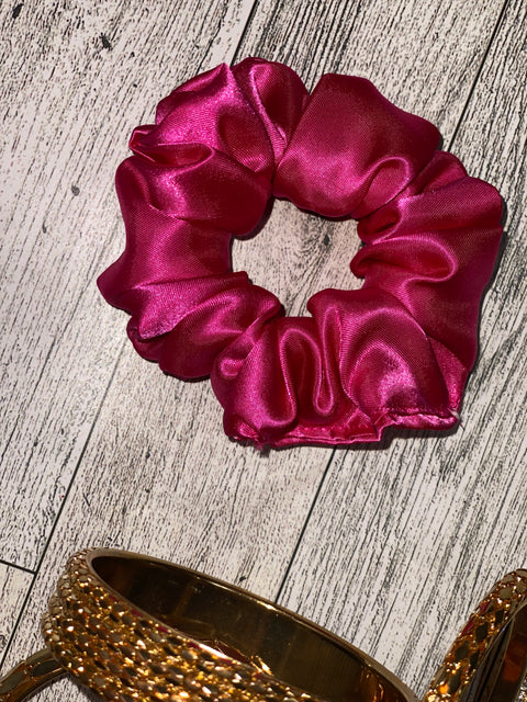 Mini Berry Satin Scrunchie