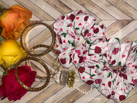 XL Cherry Cotton Scrunchie