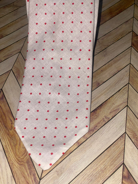 Men’s Skinny Necktie- Red Dotted Necktie