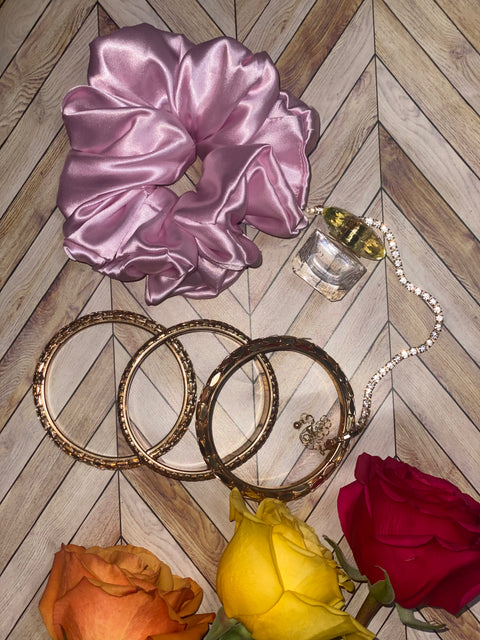 XL Light Pink Satin Scrunchie