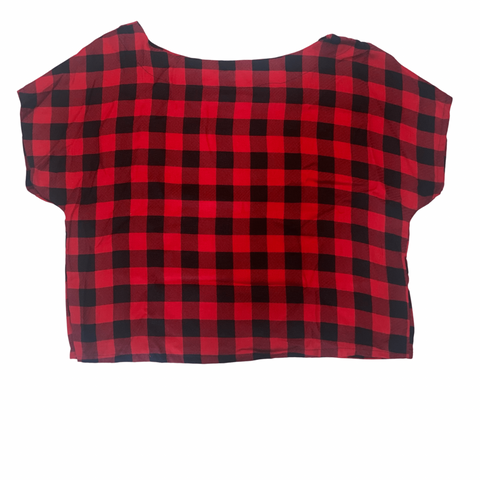 Red and Black Plaid Boxy Top