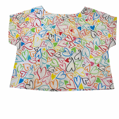 Handmade Boxy Top — 100% Cotton Top — Women Fashion Top — Fashion Top— Trending Top— Hearts Top