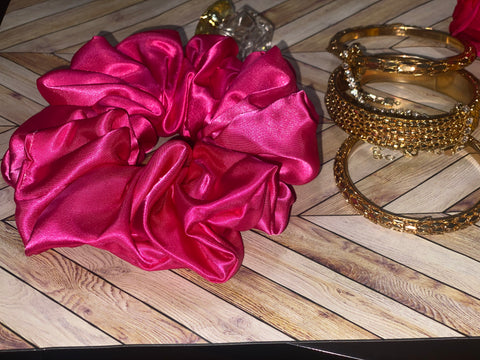 XL Berry Satin Scrunchie