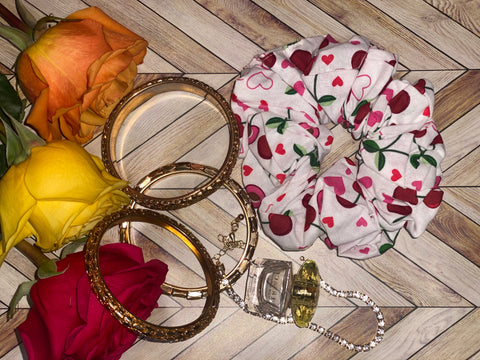XL Cherry Cotton Scrunchie