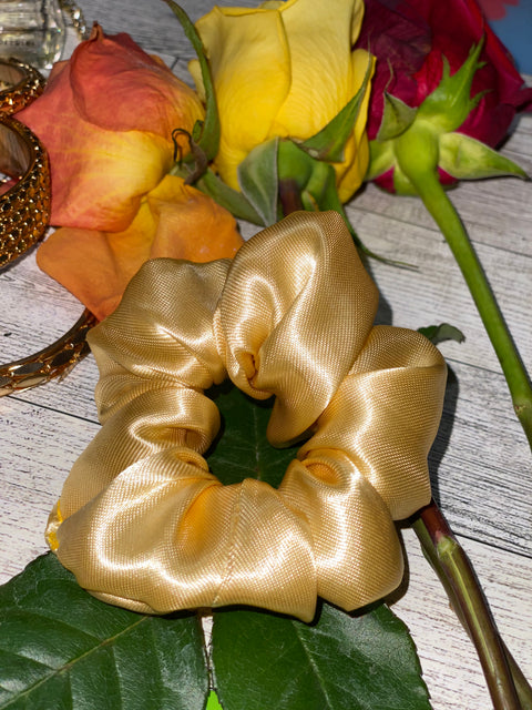 Mini Gold Satin Scrunchie