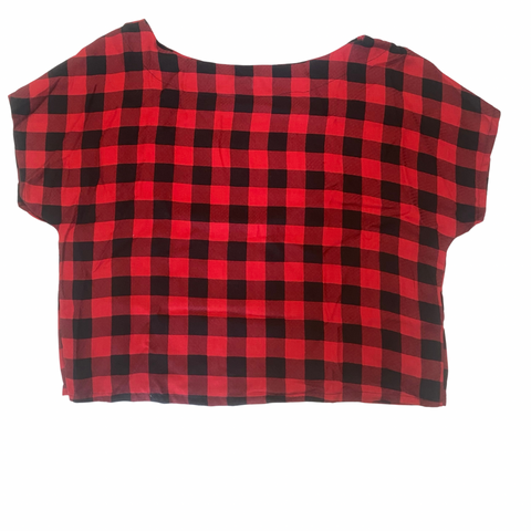 Red and Black Plaid Boxy Top