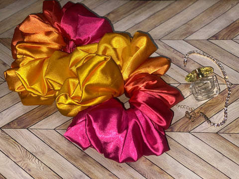 XL Ombre Satin Scrunchie- Silk Satin Scrunchie, Smooth Hair Scrunchie, Oversized, 90s Fashion | Scrunchies for Bridesmaids | Gift Ideas
