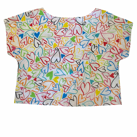 Handmade Boxy Top — 100% Cotton Top — Women Fashion Top — Fashion Top— Trending Top— Hearts Top